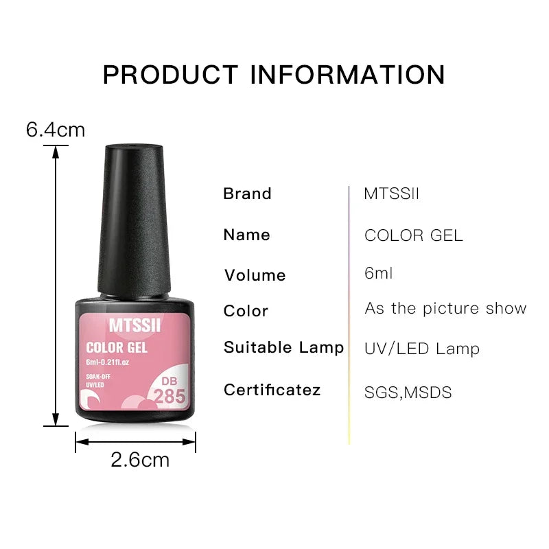 MTSSII 12tlg. Gellack-Set Nude Rosa Rot Glitzer Semi Permanent Soak Off UV Gel Nagellack Maniküre Kit Nagelzubehör DIY
