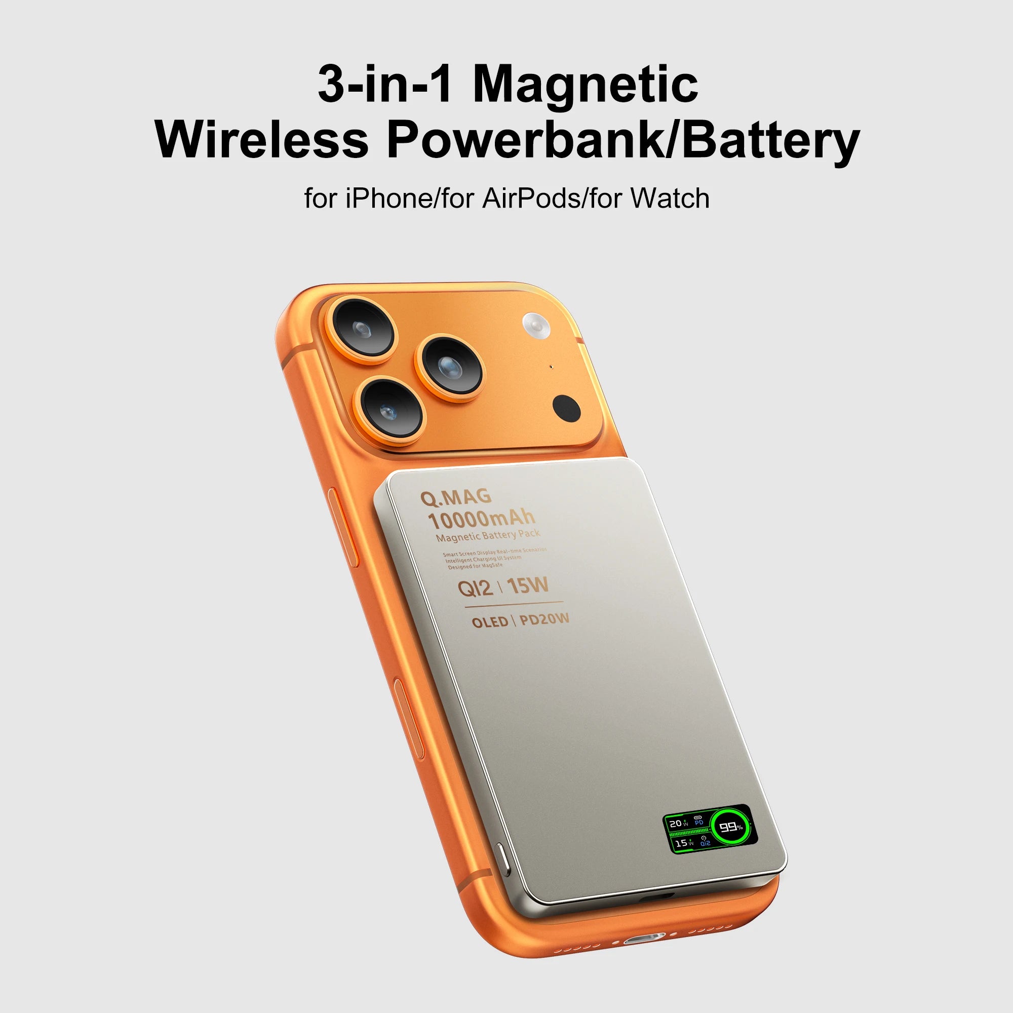 QI 2.1 Magnetische Powerbank Kabelloses Schnellladen Tragbarer externer Ersatzakku für iPhone 12-17 Pro Watch Airpods 5000/10000mAh
