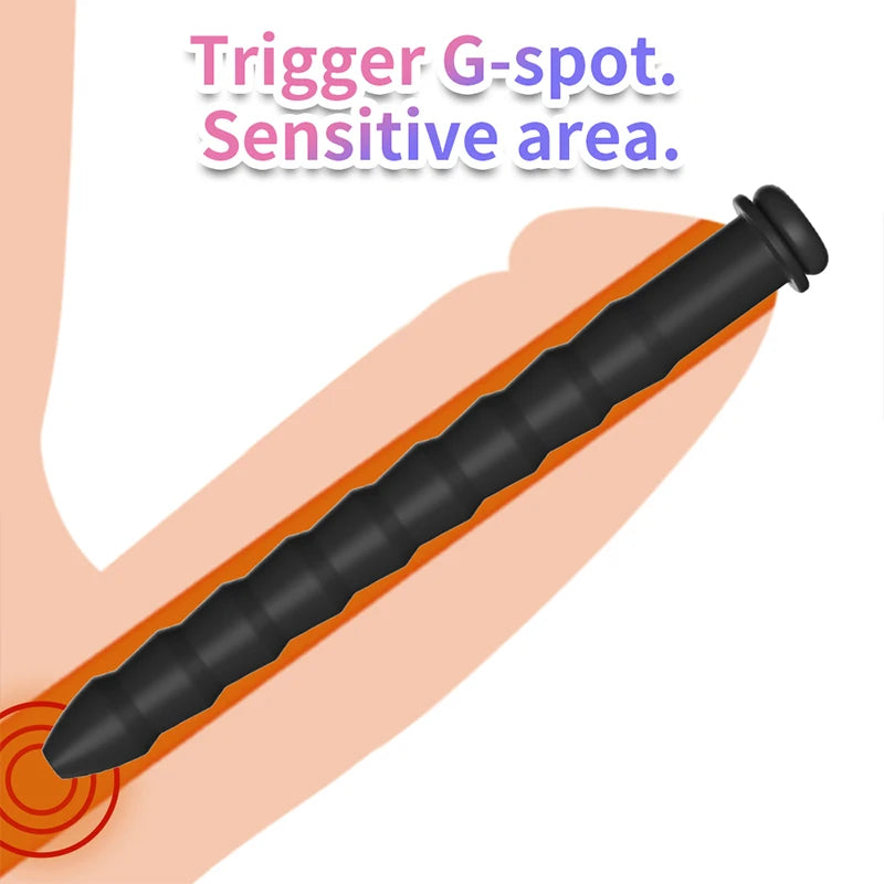 5 Größen gebogene Harnröhren-Sonde Penis-Einführung Stimulation Dilatator Keuschheitskatheter hohler Penis-Plug mit Stopper Sexspielzeug für Männer