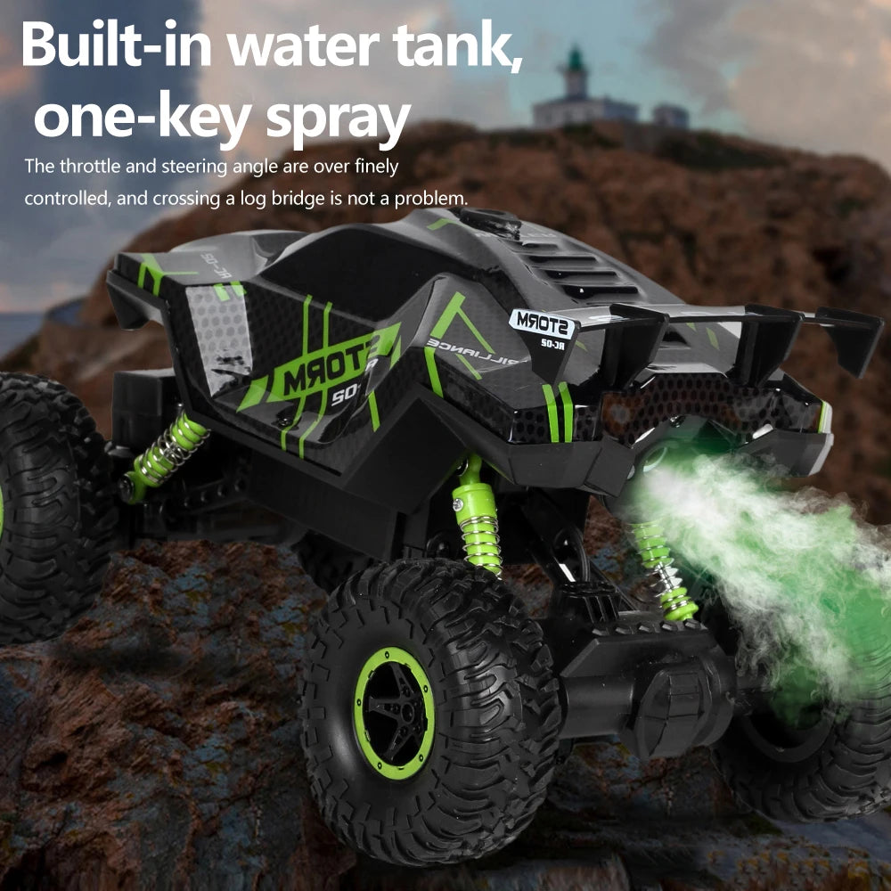 4WD RC Drift-Auto mit Musik, LED-Lichtern, 2.4G Gesten-Funkfernbedienung, Sprüh-Stunt-Auto, 360° drehbares Kletterauto, Spielzeuggeschenk