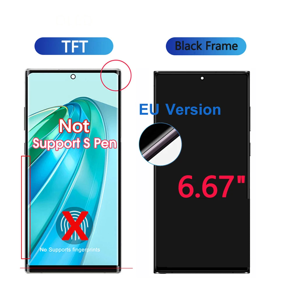 6,8 Zoll Super AMOLED für Samsung Galaxy S23 Ultra S918 LCD-Display Touchscreen Digitizer Baugruppe unterstützt Fingerabdruck und S-Pen