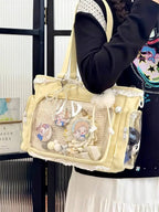 Neue Y2K Süße Japanische Ita Bag Lolita Mädchen Transparente Umhängetasche Große Kapazität Umhängetasche Lässige Tasche DIY Display Handtaschen