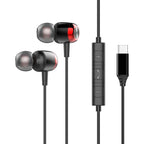 EARDECO TypeC/3.5mm Kabelgebundene Kopfhörer mit Mikrofon Lautstärkeregler Musik-Headset mit Bass Handy-Ohrhörer für Samsung Huawei Xiaomi