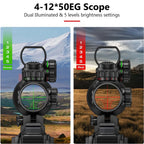 4-12x50 Zielfernrohr Beleuchtetes Absehen Entfernungsmesser Gewehr Holografisches 4 Absehen Visier 20mm Rot Grün Laser Für die Jagd