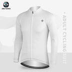 XINTOWN Herren Langarm-Radtrikot, Rennbekleidung für Frühling/Sommer, Export-Fahrradbekleidung, einfarbiges Langarm-Oberteil