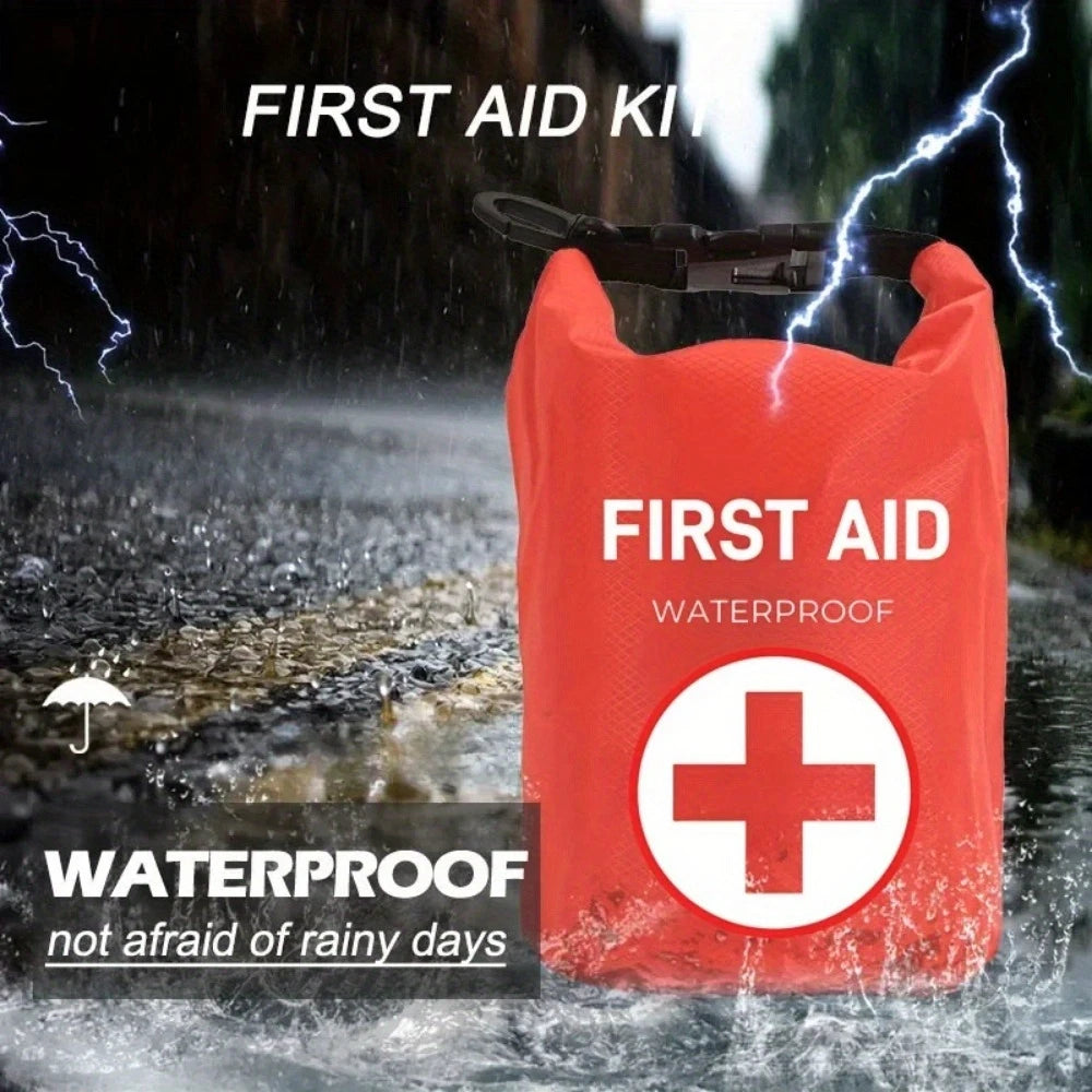 2L Portable Waterproof First Aid Bag Outdoor Emergency Kit Survival Home Car Travel Fishing Hiking Red Shoulder Straps Medical