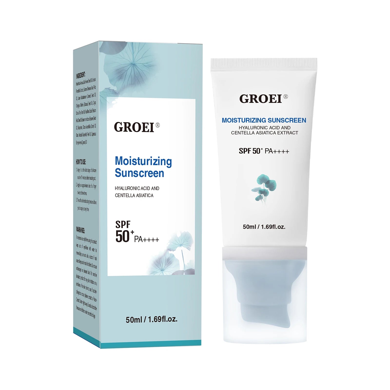 2/1 Stück LSF50+ Sonnencreme Centella Starker UV-Schutz Wasserbasierter Sonnenschutz Sonnenkörper-Sonnenblock Feuchtigkeitsspendende Hautpflege