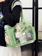 Neue Y2K Süße Japanische Ita Bag Lolita Mädchen Transparente Umhängetasche Große Kapazität Umhängetasche Lässige Tasche DIY Display Handtaschen