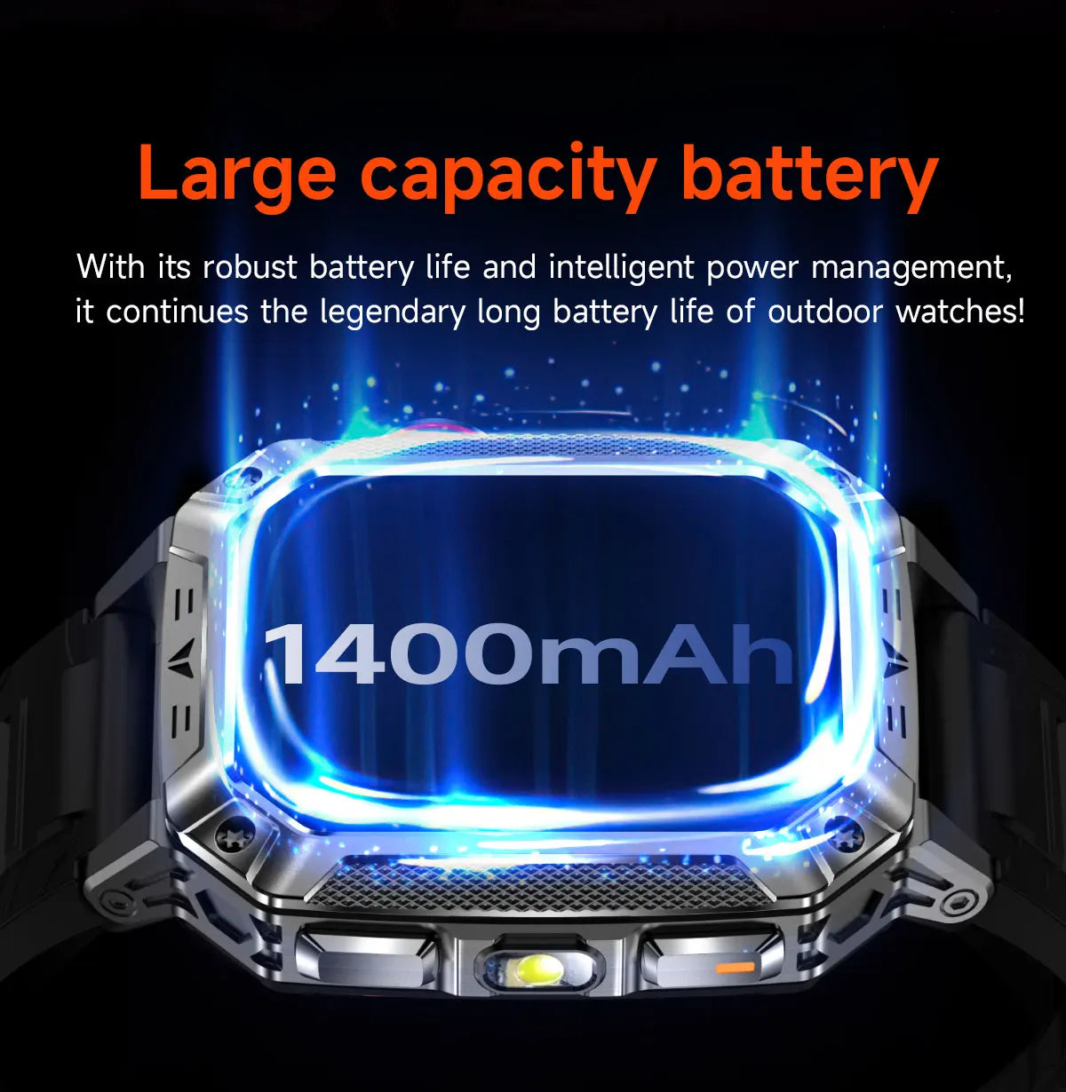 2026 TANK Neue 1400mAh Militär GPS Smartwatch Herren 2.01" AMOLED-Bildschirm 10ATM Wasserdichte Uhr SOS Anruf Taschenlampe Smartwatch iOS