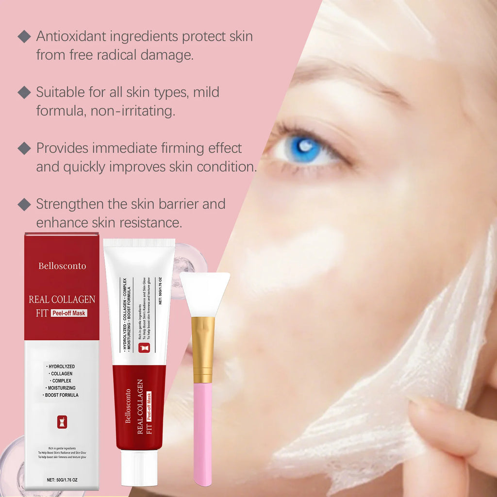 Kollagen Peel-Off Maske Übernacht Feuchtigkeitsspendende Gesichtsreinigung Strahlende Haut Barriere Reparatur Kollagen Maske Umhüllende Nachtpflege 50g