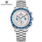 Neue PAGANI DESIGN Moon Men Uhr Retro-Luxus-Quarzuhren für Herren Edelstahl Sport wasserdicht Chronograph Herren+Mit BOX