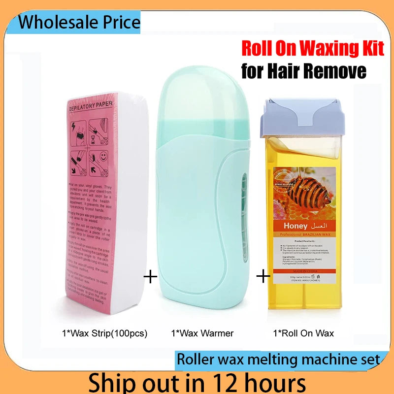 Unisex Roll on Depilatory Wax Cream Hair Removal Roller Wax Heater Waxing Hot Cartridge Warmer Equipment Tool Waxing Kit Hauptbild