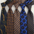 Trendy Handmade Polyester Silk Tie Men's Business Suit Accessory Floral Patterned Bow Tie for Wedding Prom Party Gift