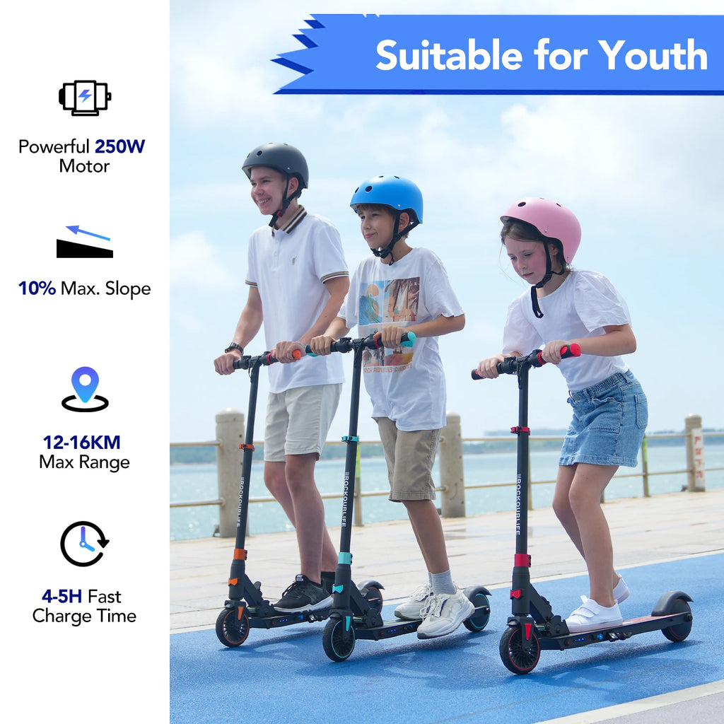 RCB R15 Elektroroller für Kinder 8-16 Jahre, 8 kg, faltbar, doppeltes Bremssystem, maximale Reichweite 16 km