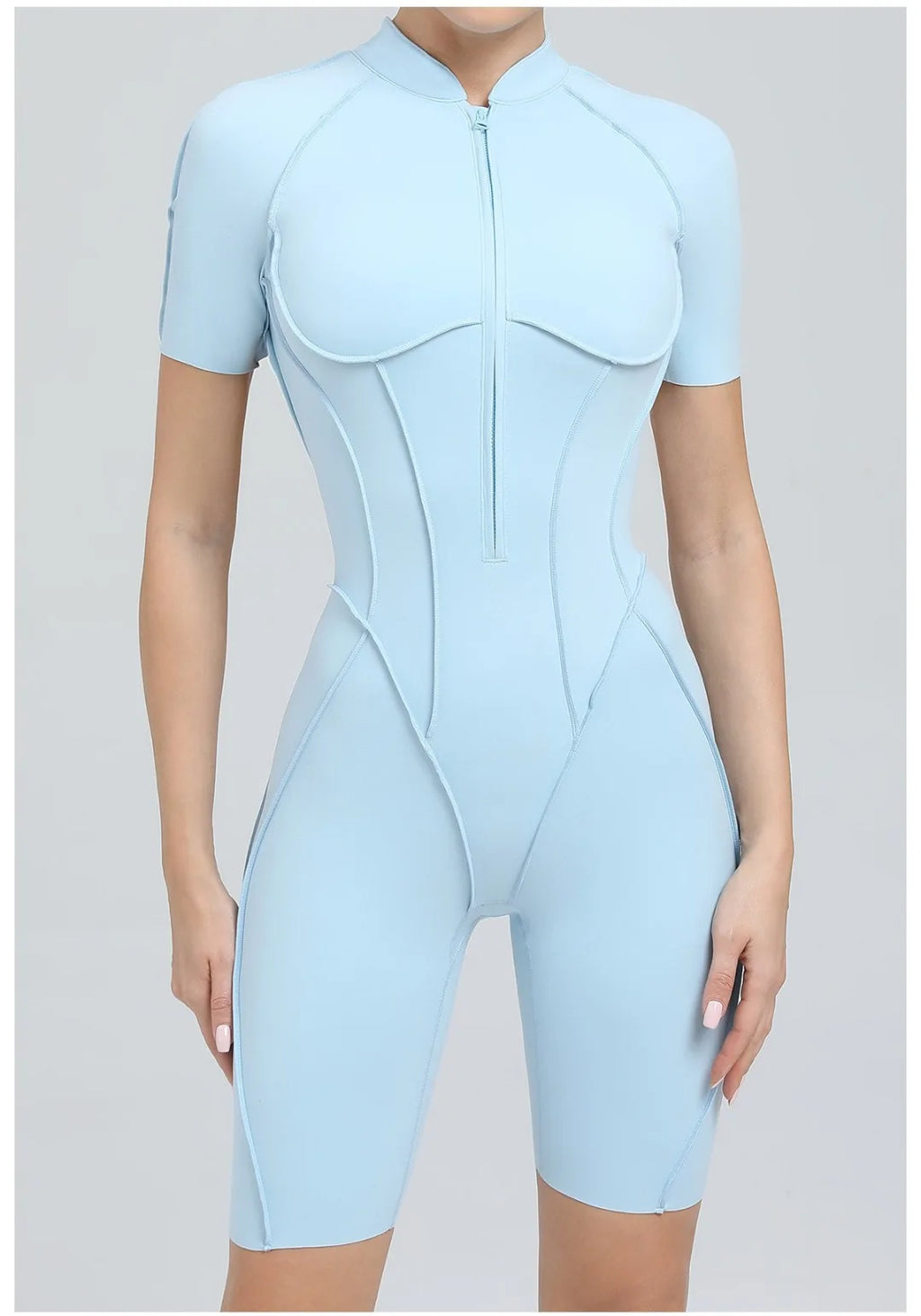 Women's Yoga Jumpsuit Hip Lift Sports Fitness Removable Padding Backless Zipper Leggings One-Piece Running Workout Gym Jumpsuit