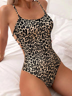 Sexy Leopard Bademode 2026 Damen Badeanzug Einteiler Schwimmanzug Damen Brazilian Bandeau Bodysuit Damen Strandkleidung Monokini