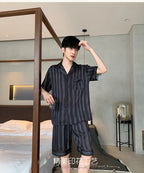 Neue Herren Sommer dünne Eisseide Kurzarm Shorts Pyjama Teenager können einen Homewear-Anzug tragen