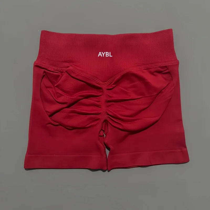 AYBL Fashion Shorts Low Waist Seamless Yoga Shorts Scrunch Bum Gym Shorts Damen Workout Biker Stretch Fitness Shorts