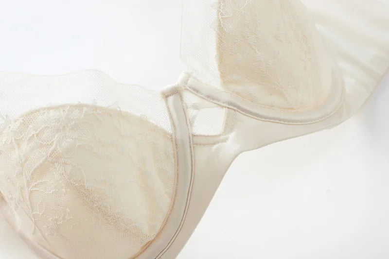 Luxuriöses Damen-Dessous-Set, sexy Spitzenstickerei, Unterwäsche, französischer dünner Cup, Push-up-BH, atmungsaktives Sommer-Mesh, Intimates BH-Sets