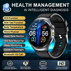 2026 Neue genaue Körpergesundheitsanalyse Smartwatch Herren EKG Blutfette Harnsäure Blutdruck Körperfett Sprachanruf Smartwatch