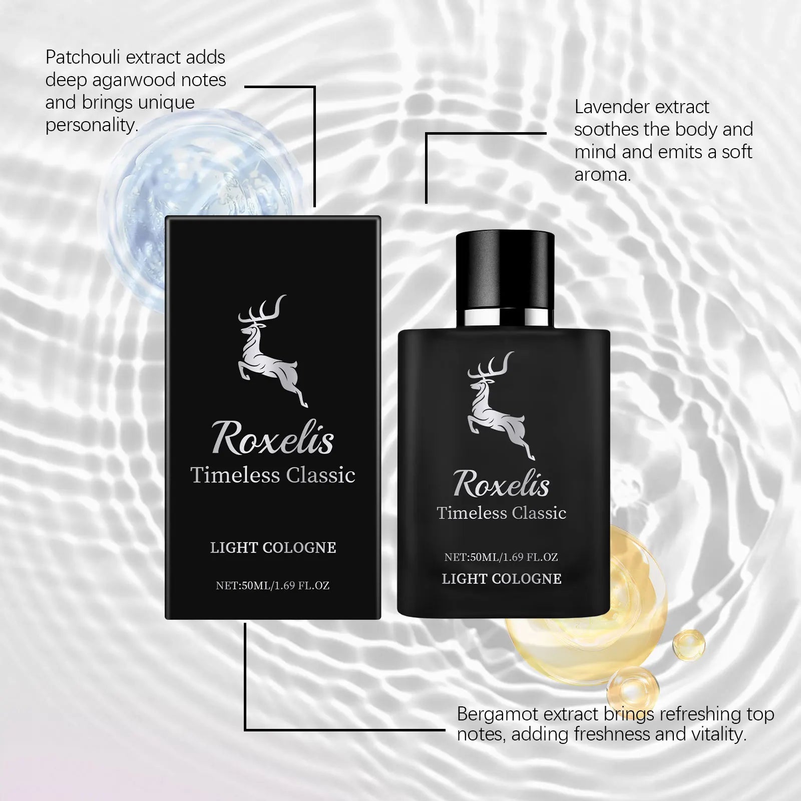 Roxelis Bergamotte-Parfum Klassisches Eau de Cologne Natürlicher, frischer Haarduft Langanhaltender Duft Elegantes, tragbares Parfüm