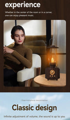 Retro Lampen-Stil Kabelloser Bluetooth-Lautsprecher mit Tragbarem FM-Radio und USB-Anschluss Bluetooth 5.3 Geeignet für Camping, Heimdekoration