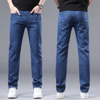 Wthinlee Business Men Jeans Casual Straight Stretch Fashion Classic Blue Black Work Denim Trousers Spring Summer Brand Clothing