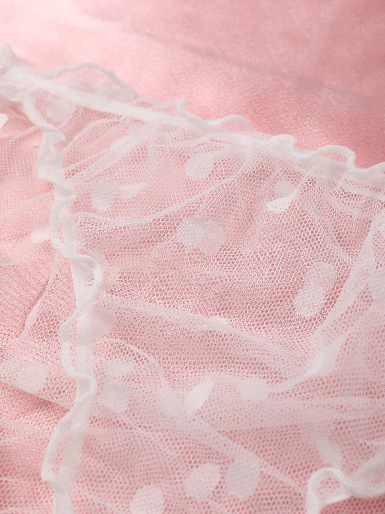 Dessous-Set mit Tupfenmuster, semi-transparentem Design, Bustier-Oberteil und Höschen-Set, Damenbekleidung
