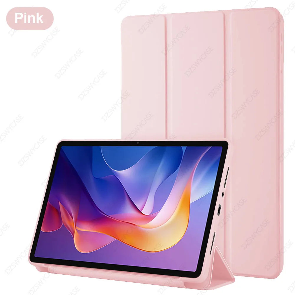 Silikonhülle für Xiaomi Redmi Pad 2 11 Zoll 2025, ultradünne dreifach faltbare Ständer PU-Leder Schutzhülle, Auto Schlaf-/Weckfunktion
