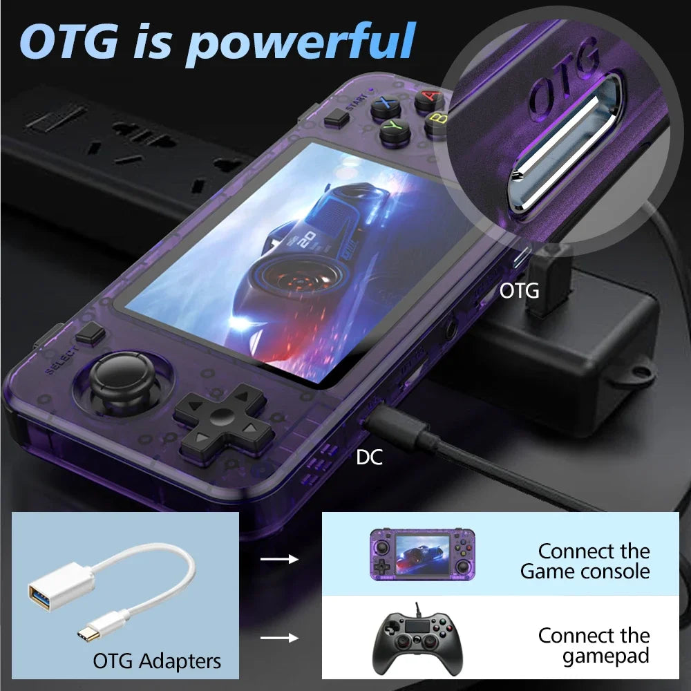 R36H ARKOS Retro Handheld-Spielekonsole Tragbarer 64G 128G Pocket-Videoplayer 3,5 Zoll IPS-Bildschirm R36S quer Kindergeschenk