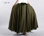 Neue 2020 Damen Leinen Baumwolle Lange Röcke Elastische Taille Plissierte Maxi Röcke Strand Boho Vintage Sommer Röcke Faldas Saia