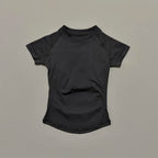 Sport Short Sleeve Top Women Running Sports T Shirt Summer Short Sleeve Round Neck Breathable Gym Vest Yoga Fitness Top