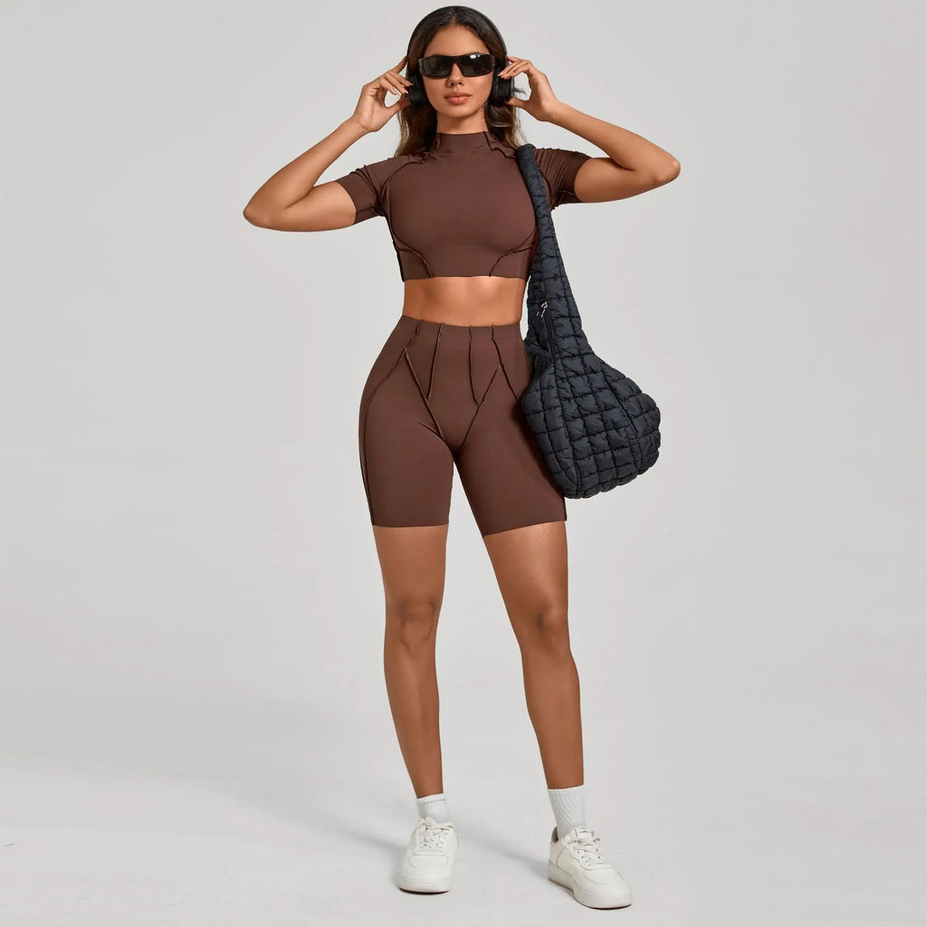 Nahtlose Yoga-Sets Sport-Fitness Hochbund-Hüfthebe-Formhose Rückenfreier BH-Anzug Workout-Gym-Leggings-Sets für Damen