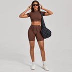 Nahtlose Yoga-Sets Sport-Fitness Hochbund-Hüfthebe-Formhose Rückenfreier BH-Anzug Workout-Gym-Leggings-Sets für Damen
