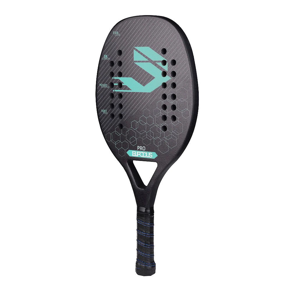Vollcarbon 3K Faser Strandtennisschläger raue Oberfläche professioneller Schläger für Herren und Damen mit Schutzhülle