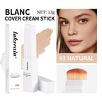 Foundation Stick Farbwechsel-Foundation mit abnehmbarem Pinsel Blanc Cover Cream Stick Farbwechselnde Basis Make-up mit hoher Deckkraft