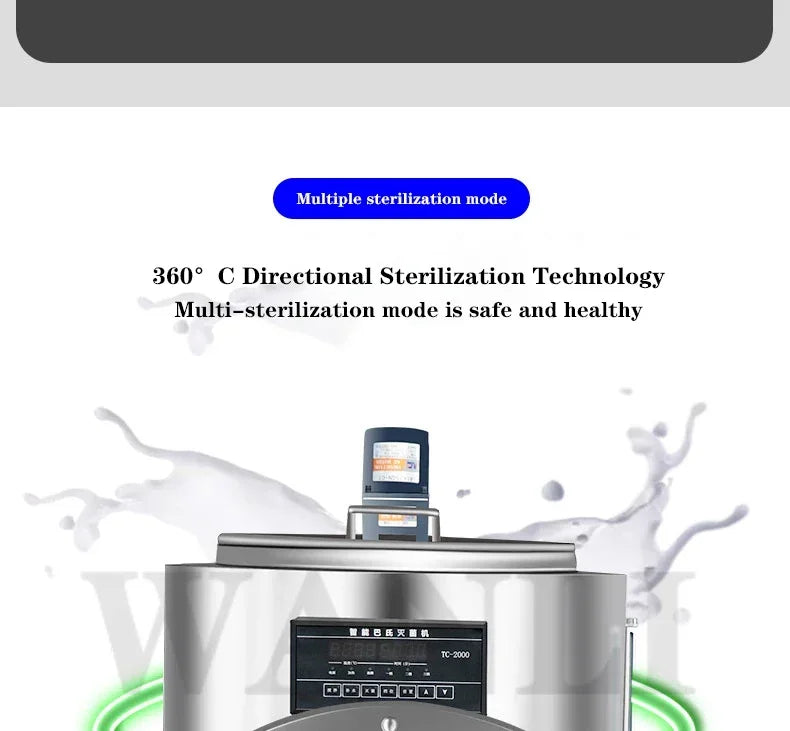 Home Electric 30L Kommerzielle Pasteurisierungsbehälter Milchpasteurisierungsmaschine Joghurt Kuh Wein Farm Rasen Intelligenter Sterilisator 22