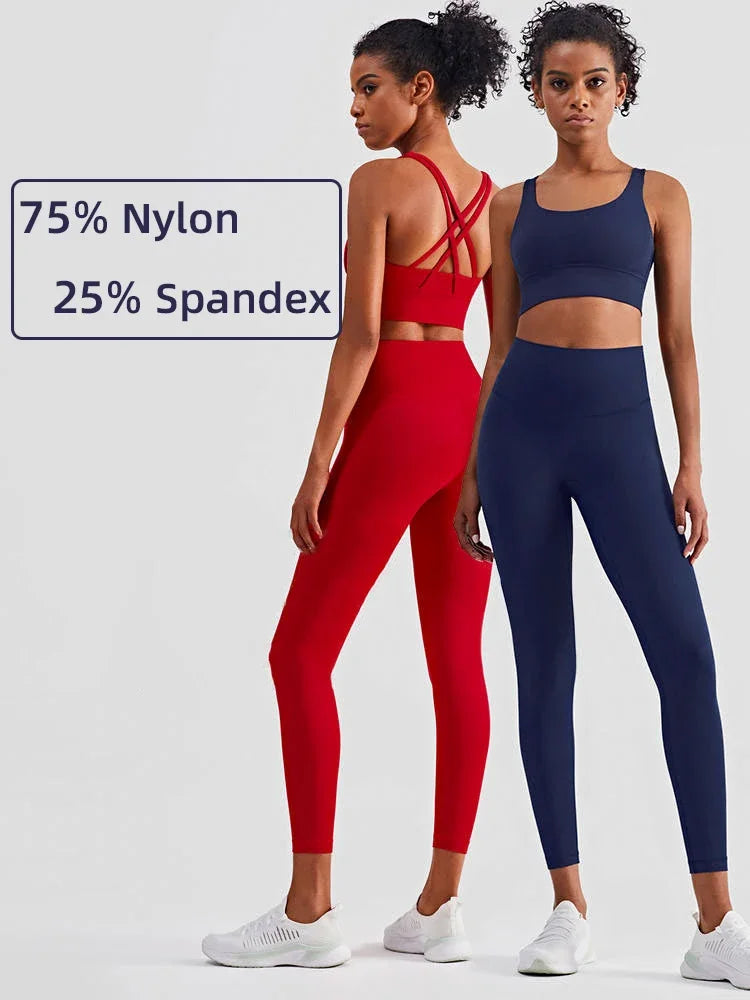 2-teiliger Yoga-Anzug für Damen Trainingsanzug Sportkleidung Pilates Fitness-Anzug Gym Workout Push-up Kleidung Sport-BH Leggings-Anzug Zweitbild