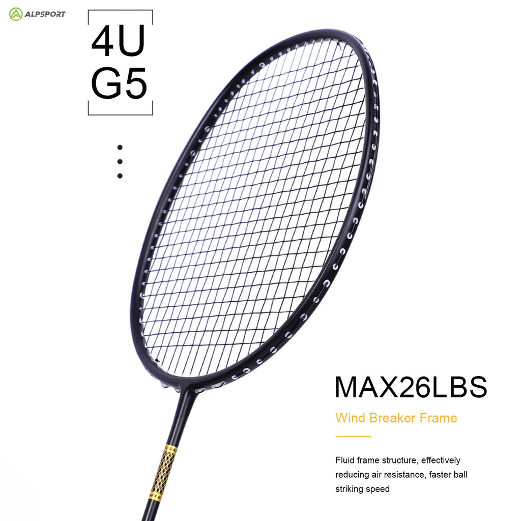 ALP ZJ2.0 Pro 4U 85g 100% Carbonfaser + Titanlegierung Badmintonschläger Ultraleichte Sportausrüstung Schläger Badmintontraining