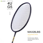ALP ZJ2.0 Pro 4U 85g 100% Carbonfaser + Titanlegierung Badmintonschläger Ultraleichte Sportausrüstung Schläger Badmintontraining