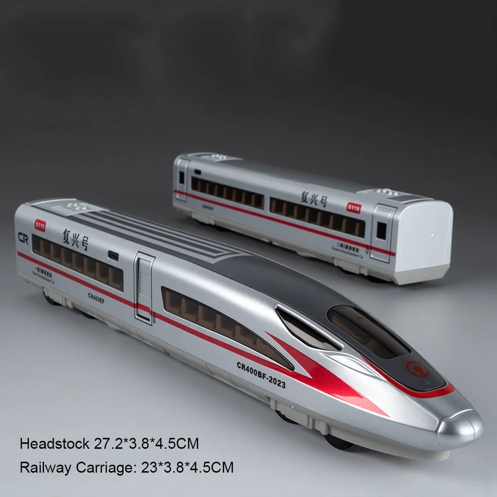 1:60 Maßstab FuXing Hochgeschwindigkeitszug Spielzeugauto Modell Sound Licht Fernbedienung Elektrische Simulation Zugmodelle Ornamente Geschenke