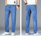 Herrenhose Büro Business Jeans Herren Klassische Blau Schwarz Baumwolle Stretch Straight Denim Hose Herren Marken Hosen
