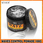 Deep Wave Control Pomade 360 Biotin Sport Starker Halt Wellen Haargel mit Bürste Wellenhaaröl Shampoo Spülung Stylingpflege