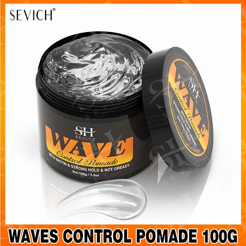 Deep Wave Control Pomade 360 Biotin Sport Starker Halt Wellen Haargel mit Bürste Wellenhaaröl Shampoo Spülung Stylingpflege