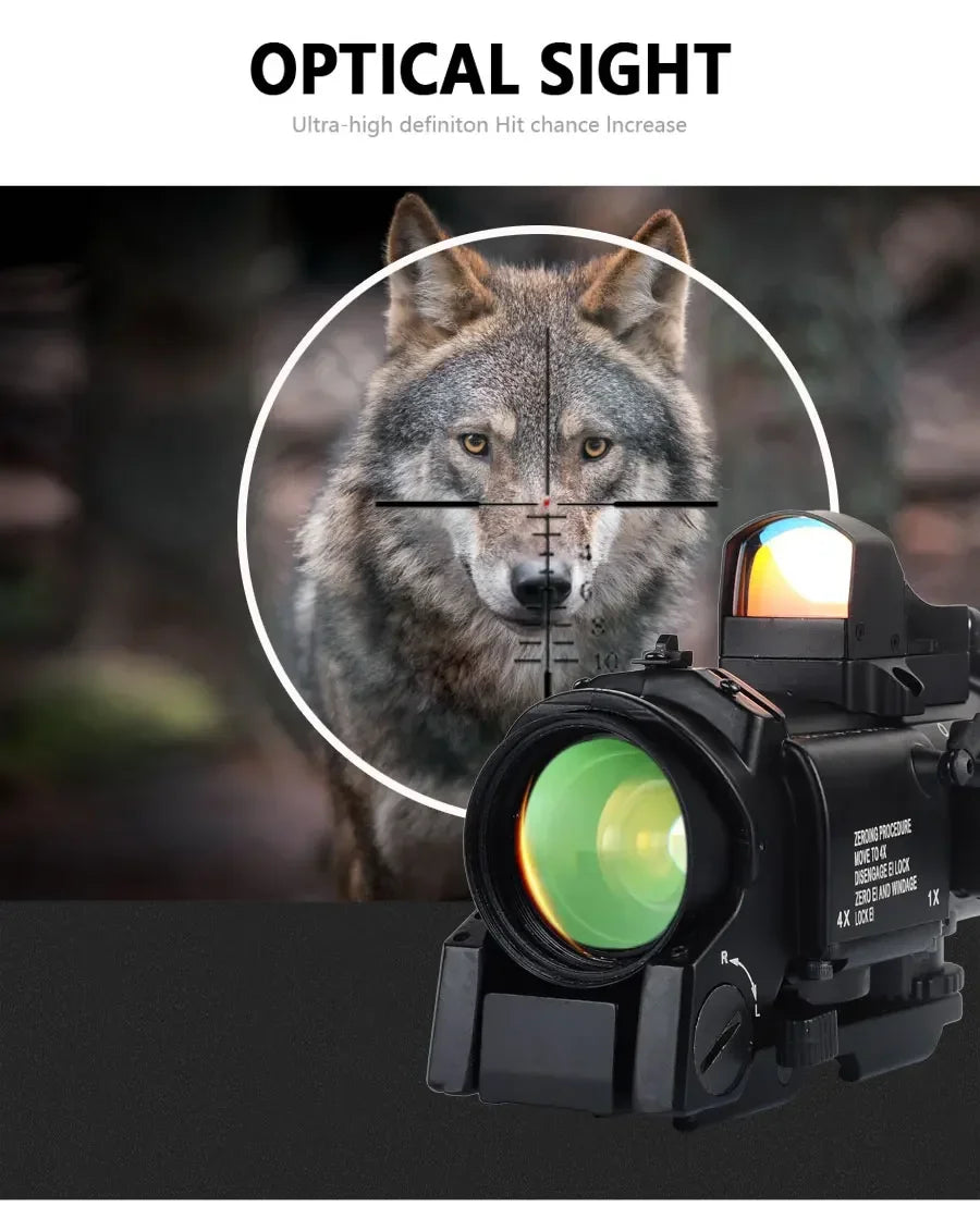 1-4x variables Zielfernrohr mit Mini-Rotpunktvisier Red Dot Sight Jagdvisiere
