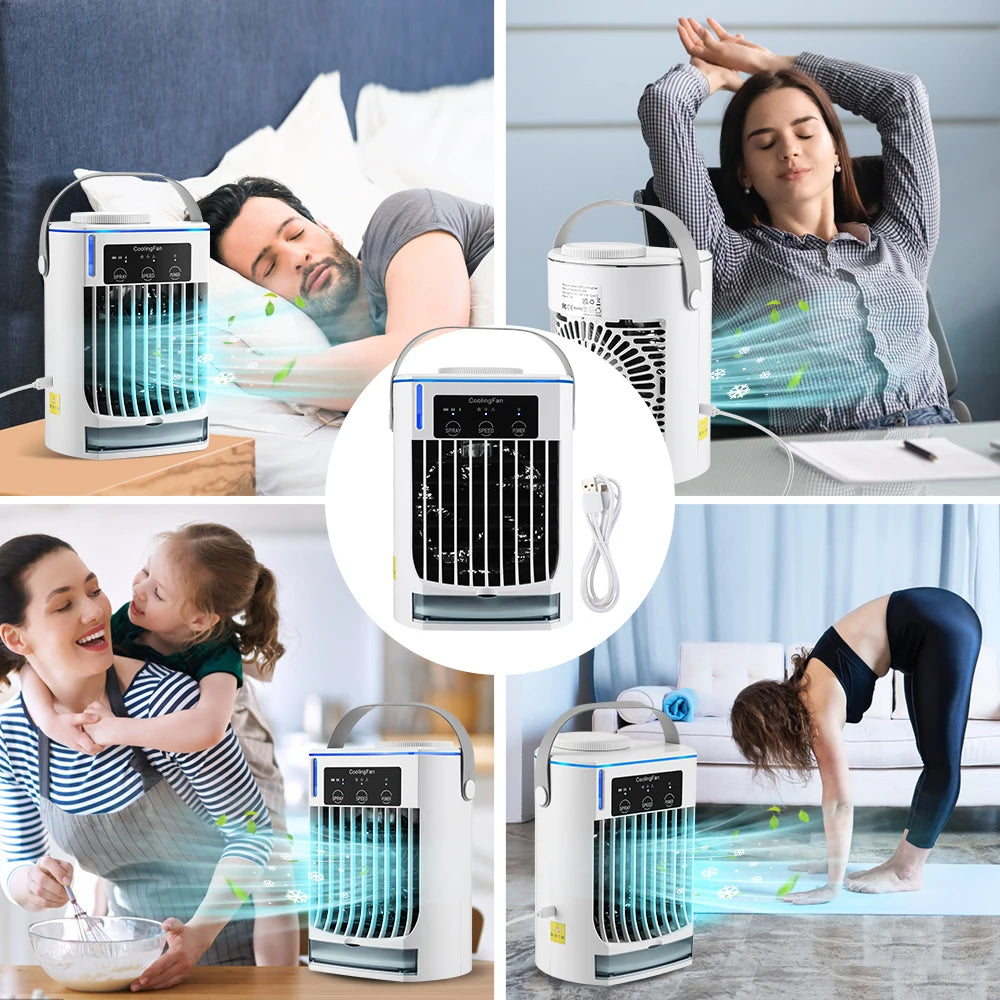 Mini-Klimaanlage Luftkühler Ventilator Tragbarer Wasserkühlungsventilator Mobile Klimaanlage für Zimmer, Büro, Autos
