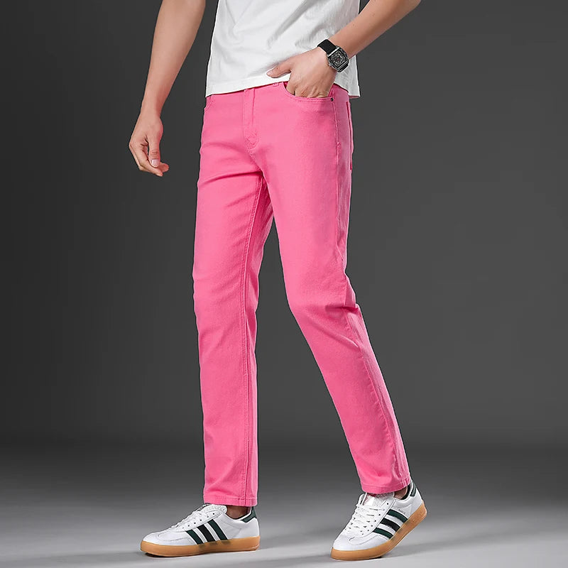 2026 98 % Baumwolle Elastische Baumwolljeans Herren Frühling Slim Straight Denim Hose Komfort Große Größe Koreanische Business Casual Hose