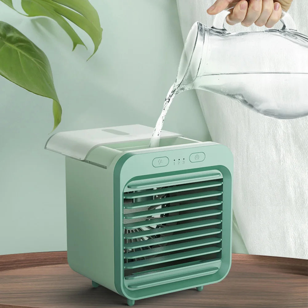 Neuer tragbarer, über USB aufladbarer Mini-3-Gang-Klimaanlagenkühler-Ventilator, Klimaanlage, Luftkühlung, Büroschreibtisch-Ventilator