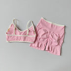 2-TEILIGER Yoga-Anzug Nahtlos mit Brustpolster Enge Sport-BHs und High-Waist-Shorts zum Draußen Tragen, Laufen, Training, Fitness, Yoga-Set