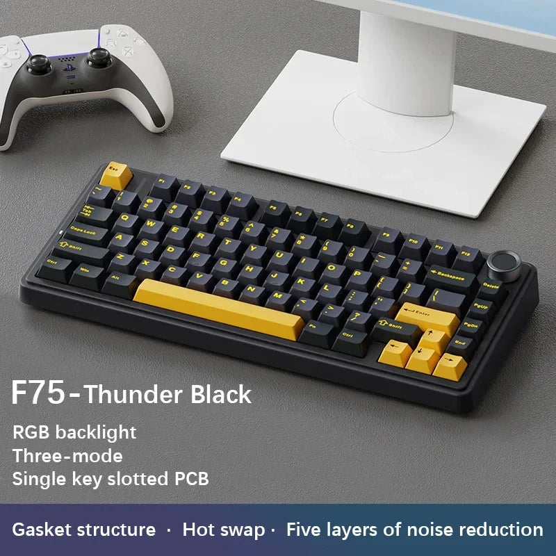 AULA F75 2.4G Kabellos/Bluetooth/Kabelgebunden Gaming Mechanische Tastatur RGB Angepasstes 75% Layout OEM Profil Gasket Struktur